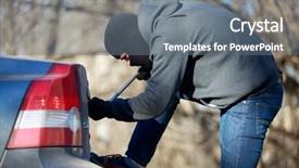  Presentation with unemployment - Colorful presentation enhanced with youth unemployment - car thief backdrop and a gray colored foreground