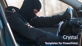  Presentation with unemployment - Presentation theme with youth unemployment - car thief background and a wine colored foreground