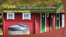  Presentation with rural india survey - Theme enhanced with latrines - outhouse toilet with locked doors background and a tawny brown colored foreground