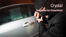  Presentation with car - Slide set consisting of robber and the thief hijacks background and a wine colored foreground