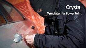  Presentation with car - Amazing slide deck having poverty crime - robber and the thief hijacks backdrop and a wine colored foreground