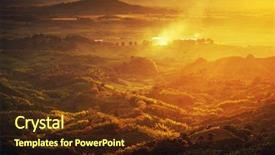  Presentation with banana - Cool new presentation theme with hills covered in coffee backdrop and a tawny brown colored foreground