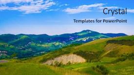  Presentation with italy - Colorful theme enhanced with hills-landscape-from-italy backdrop and a light blue colored foreground