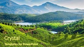  Presentation with kerala - PPT theme consisting of hills near munnar kerala india background and a tawny brown colored foreground