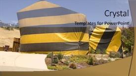  Presentation with tent - Colorful presentation theme enhanced with termites - hillside home covered in tent backdrop and a light blue colored foreground