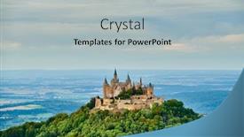  Presentation with mountain top - Theme with hilltop-hohenzollern-castle-on-mountain background and a light gray colored foreground