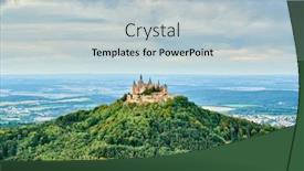  Presentation with mountain top - Theme featuring hilltop-hohenzollern-castle-on-mountain background and a lemonade colored foreground