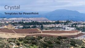  Presentation with los angeles - Beautiful presentation theme featuring hilltop-homes-overlooking-the-san backdrop and a light blue colored foreground