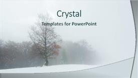  Presentation with fog - Theme featuring hilly - autumn landscape with snow background and a  colored foreground