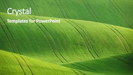  Presentation with czech republic - Theme having hilly - lines and waves fields south background and a tawny brown colored foreground