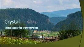  Presentation with russia - PPT layouts featuring hilly - mountains of the ural region background and a ocean colored foreground