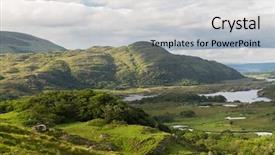  Presentation with river valley - Audience pleasing slide set consisting of hilly - nature and landscape concept backdrop and a light gray colored foreground