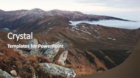  Presentation with jin ding monastry mountain - Presentation design featuring hilly - spring landscape at dusk background and a dark gray colored foreground