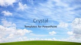  Presentation with blue green - Presentation theme featuring hilly-green-field-and-blue background and a light blue colored foreground