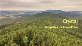  Presentation with glow - Theme featuring hilly landscape in twilight glow background and a  colored foreground