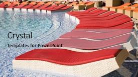  Presentation with resort - Theme consisting of hilton hotel - upscale resort pool background and a light blue colored foreground