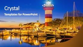  Presentation with lighthouse - Slides with night sc - hilton head south carolina usa background and a cobalt blue colored foreground