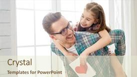  Presentation with postcard - Audience pleasing presentation consisting of him postcard daddy and girl backdrop and a cream colored foreground