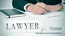  Presentation with employment law - Colorful presentation enhanced with him with the word law backdrop and a sky blue colored foreground