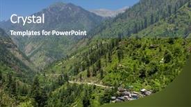  Presentation with village india - PPT layouts enhanced with himachal pradesh state northern india background and a teal colored foreground