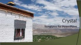  Presentation with monastery - Beautiful theme featuring himalaya mountains in ladakh india backdrop and a light blue colored foreground