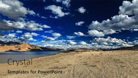  Presentation with wetland - PPT theme with himalayan-lake-tso-moriri-official background and a coral colored foreground