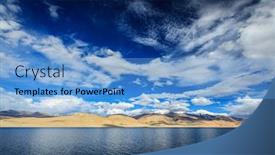 Presentation with wetland - PPT layouts with himalayan mountain lake in himalayas tso moriri official name tsomoriri wetland conservation reserve korzok changthang area ladakh jammu and kashmir india background and a light blue colored foreground