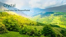  Presentation with nepal - Audience pleasing theme consisting of himalayan mountains and rice field backdrop and a light blue colored foreground