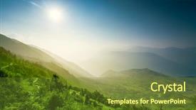  Presentation with rice field - Cool new slide set with himalayan mountains and rice field backdrop and a tawny brown colored foreground