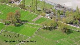  Presentation with village india - Slide set enhanced with himalayan-oasis-gardens-with-apricot background and a tawny brown colored foreground