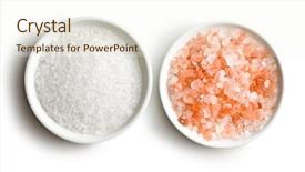  Presentation with pink himalayan salt himalayan salt - PPT theme featuring himalayan pink salt in ceramic background and a cream colored foreground