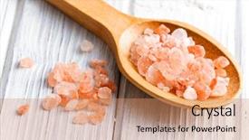  Presentation with pink himalayan salt himalayan salt - Presentation theme with himalayan pink salt in wooden background and a coral colored foreground