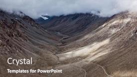  Presentation with road - Beautiful slide set featuring himalayan-valley-landscape-with-road backdrop and a gray colored foreground