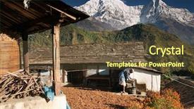  Presentation with nepal - Presentation theme with himalayan village nepal background and a tawny brown colored foreground