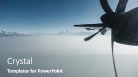  Presentation with propeller - Slide deck enhanced with himalayas as seen from a propeller plane in nepal layer of clouds beneath the mountain tops background and a gray colored foreground
