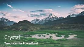  Presentation with filter - Theme with himalayas lake in summer time toned like instagram filter background and a ocean colored foreground