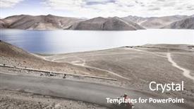  Presentation with road - Presentation design enhanced with western himalayas near india-china background and a gray colored foreground