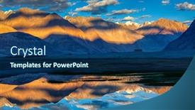  Presentation with camel caravan - PPT layouts having himalayas on sunset with camel caravan hunber nubra valley ladakh india background and a navy blue colored foreground