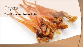  Presentation with dried food - Cool new slide set with himegai-japanese-food-delicacy-dried backdrop and a coral colored foreground