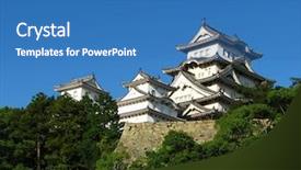  Presentation with japan castle - Amazing PPT theme having canoe resting on remote lakes shore as early morning dawns backdrop and a tawny brown colored foreground