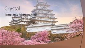  Presentation with japan castle - Slide deck having himeji-japan-at-himeji-castle background and a light gray colored foreground