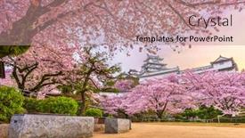  Presentation with japan castle - Slide set featuring himeji-japan-at-himeji-castle background and a coral colored foreground