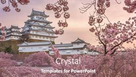  Presentation with japan cherry blossom - Slides enhanced with himeji-japan-at-himeji-castle background and a coral colored foreground