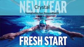  Presentation with fresh start - Slide set consisting of himself against new year background and a light blue colored foreground