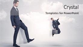  Presentation with employee - Beautiful theme featuring himself as a small employee backdrop and a sky blue colored foreground