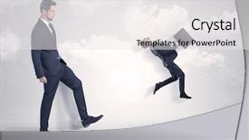  Presentation with employee - Audience pleasing presentation theme consisting of himself as a small employee backdrop and a white colored foreground