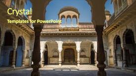  Presentation with india fort - Beautiful slides featuring hindi - beautiful courtyard in the amber backdrop and a tawny brown colored foreground