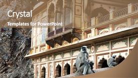  Presentation with monkey - PPT theme enhanced with hindi - monkey temple galwar bagh background and a coral colored foreground