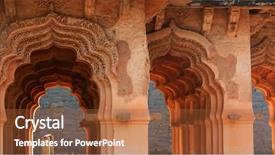  Presentation with hampi - PPT layouts featuring hindi - ruines of hampi in karnataks background and a red colored foreground