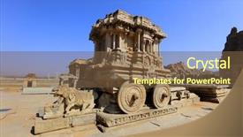  Presentation with hampi - Slide set with hindi - stone chariot of hampi runes background and a tawny brown colored foreground